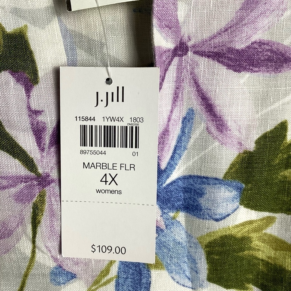 J Jill NWT Sleeveless 100% Linen Floral 4X
Pockets Pastel Split Neck Dress - Picture 5 of 10